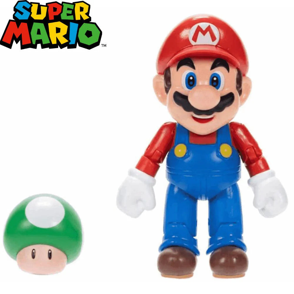 Figura Super Mario Mario con Champiñón Vida Extra Jakks.