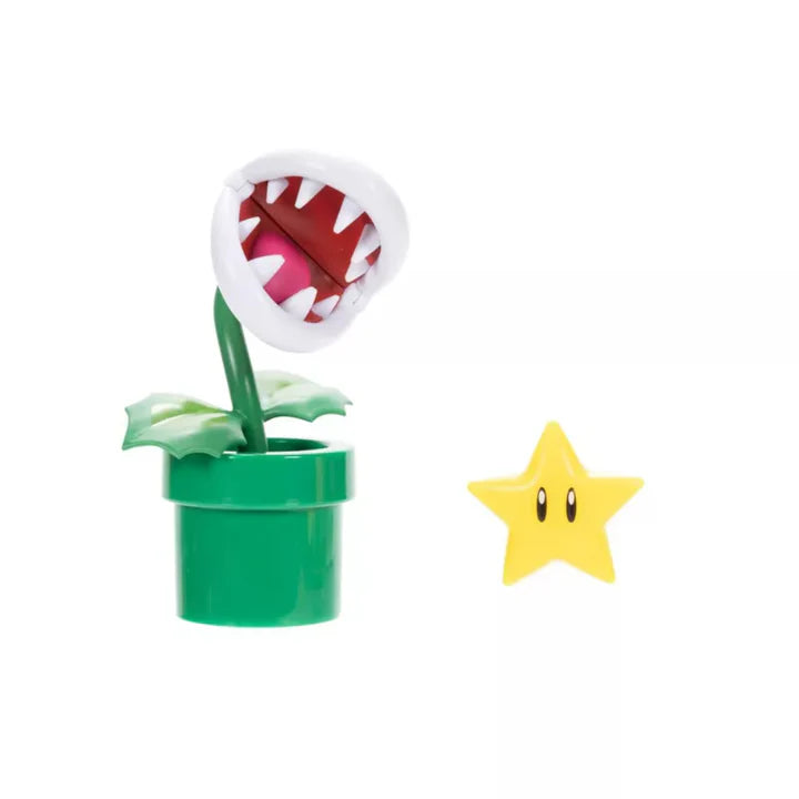 Figura Super Mario Planta Piraña con Superestrella Jakks.