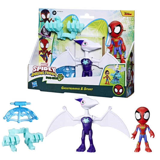 Figura con Dinosaurio Ghostasaurus y Spidey Marvel Spidey Amazing Friends.