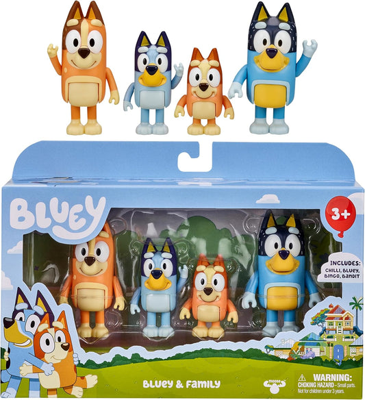 Figuras Bluey y Familia Moose.
