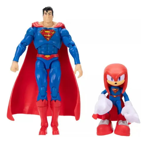 Figuras DC Sonic The Hedgehog Superman y Knuckles Jakks.