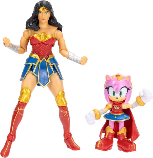 Figuras DC Sonic The Hedgehog Wonder Woman y Amy Jakks.