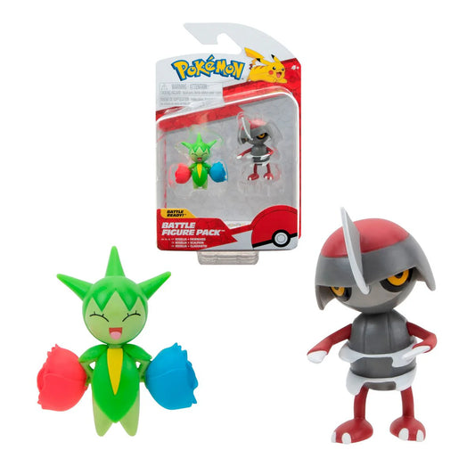 Figuras Pokémon Battle Figure Pack Roselia + Pawniard.