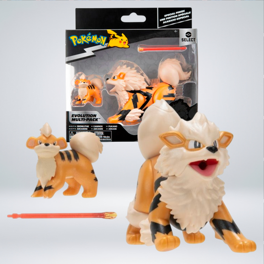 Figuras Pokémon Evolution Multi-Pack Arcanine+Arcanin+Arkani.