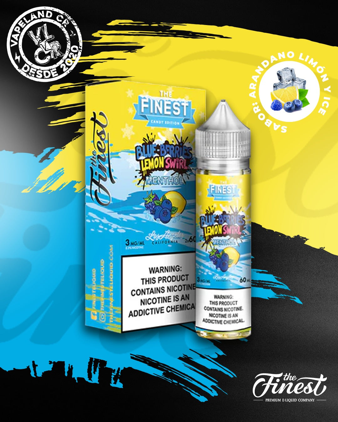 Finest Blue Berries Lemon Swirl On Ice 3mg y 6mg.