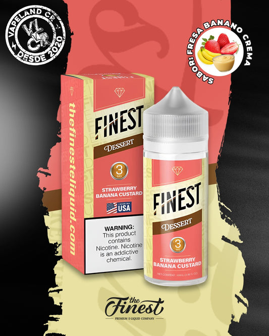 Finest Dessert Strawberry Banana Custard 3mg y 6mg.