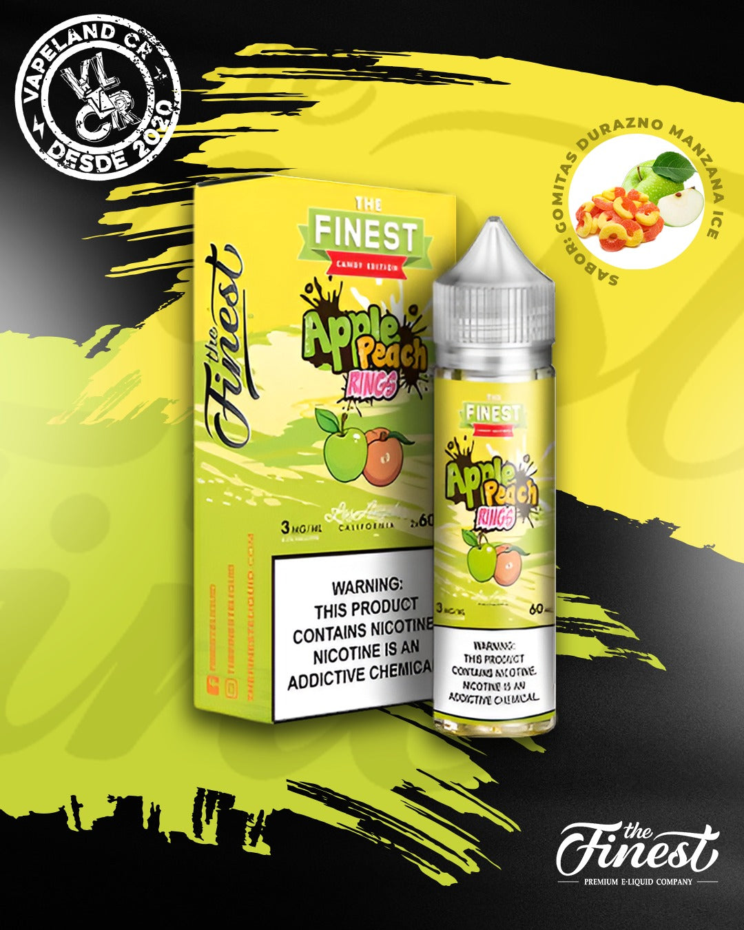 Finest Apple Peach Rings 3mg y 6mg.