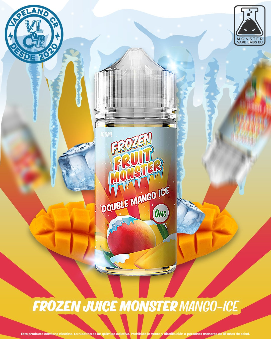 Frozen Fruit Monster Double Mango Ice 0mg, 3mg y 6mg.