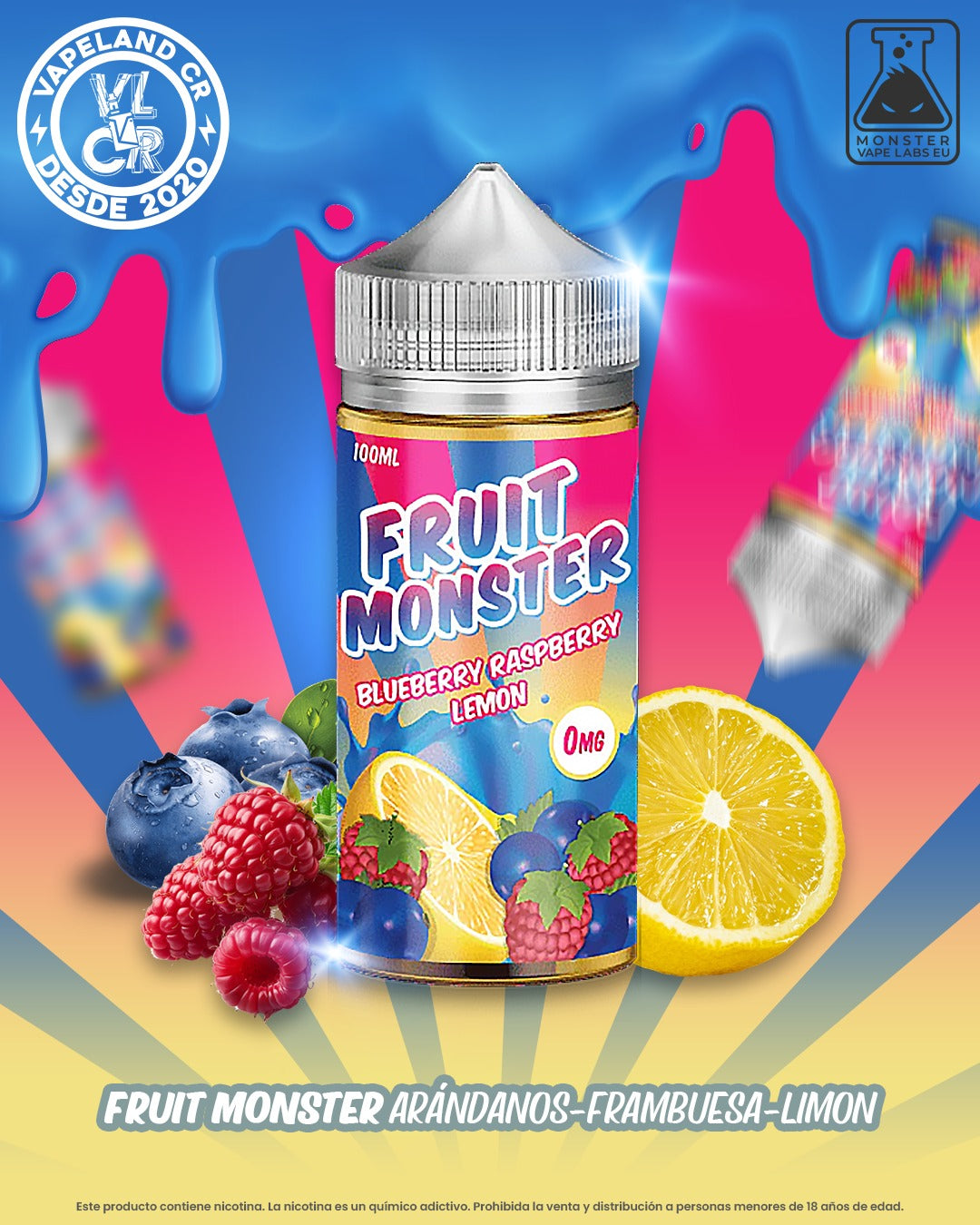 Fruit Monster Blueberry Raspberry Lemon 3 y 6mg.