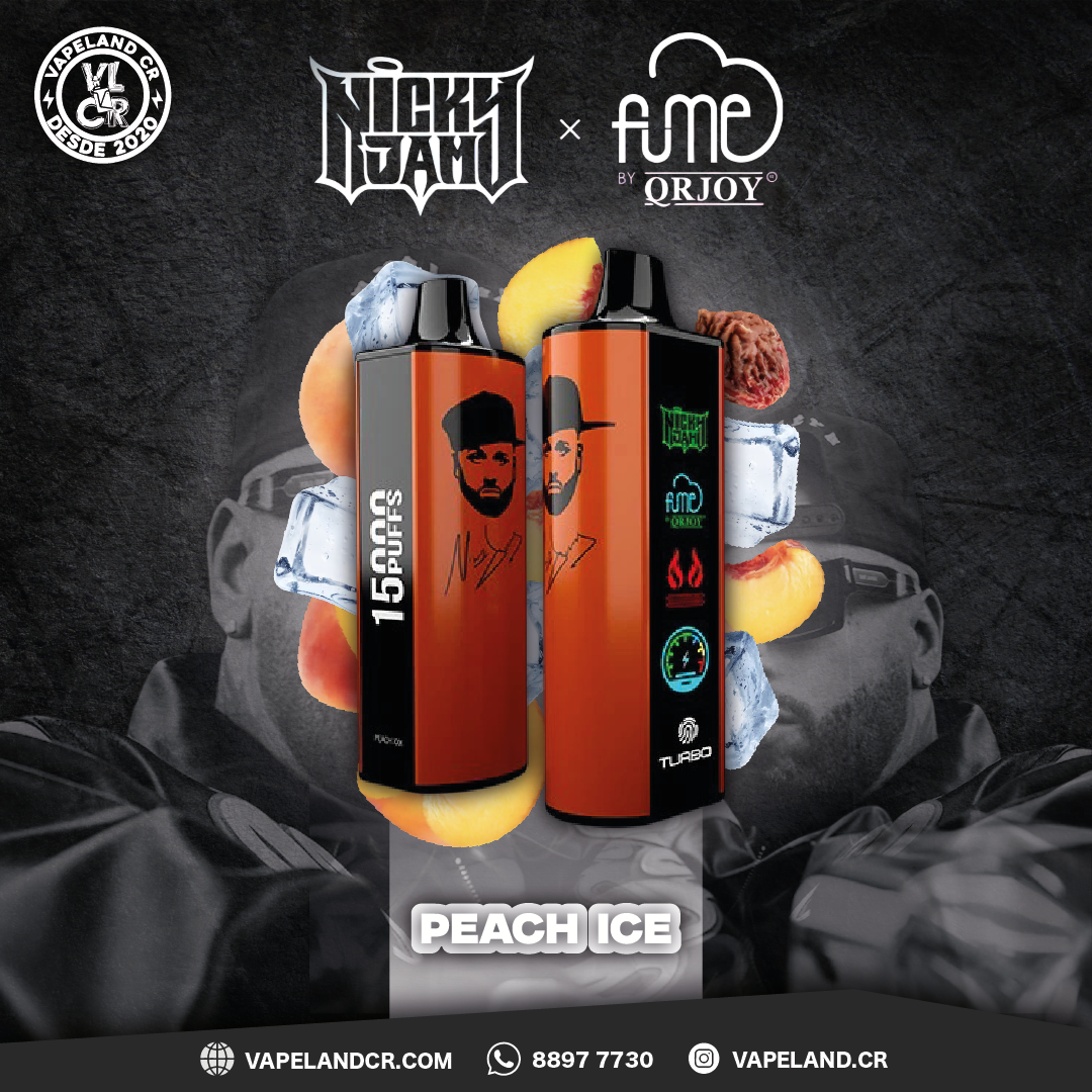 Fume X Nicky Jam Peach Ice 15000 puffs.
