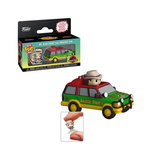 Funko Pop Bitty Dr.Alan Grant And Jurassic Suv.