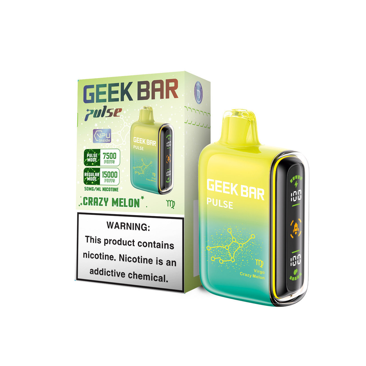 Geek Bar Pulse Crazy Melon 15000 puffs.