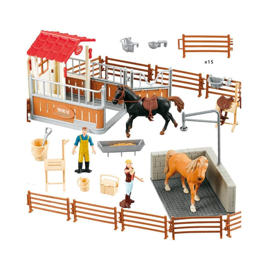 Granja Establo para Caballos Con Jinete y Accesorios.