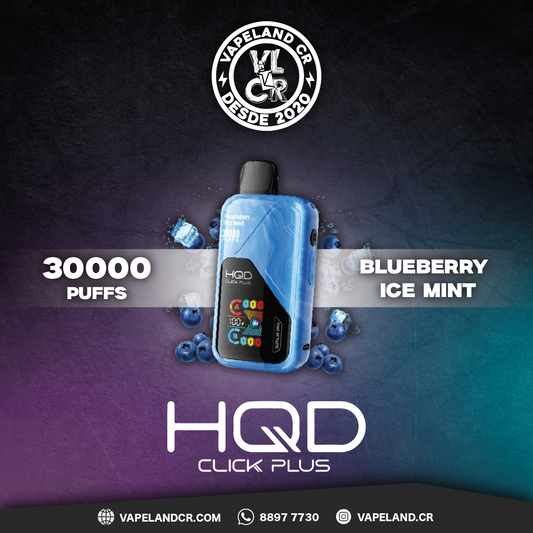 HQD Click Plus Blueberry Ice Mint 30000 puffs.