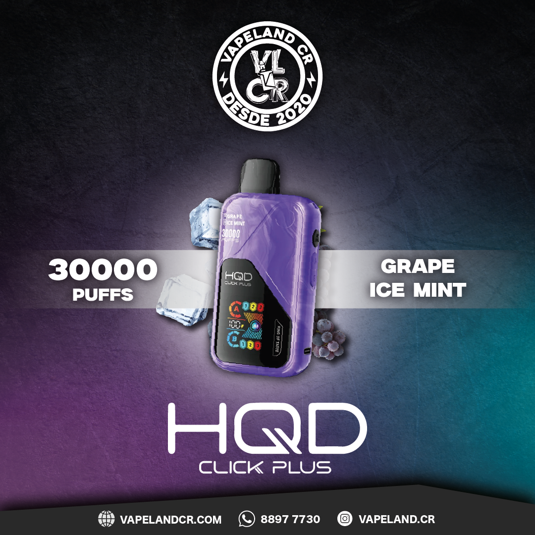HQD Click Plus Grape Ice Mint 30000 puffs.