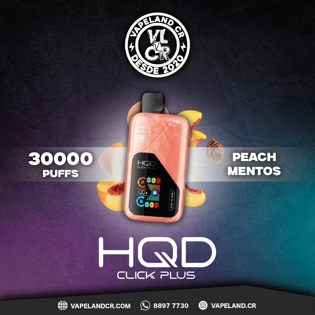 HQD Click Plus Peach Mentos 30000 puffs.
