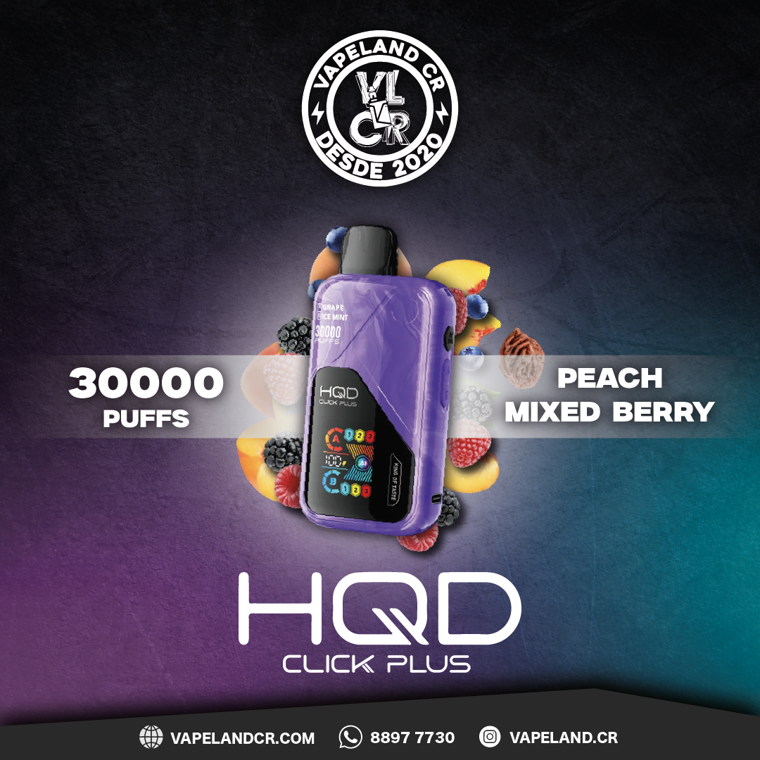 HQD Click Plus Peach Mixed Berry 30000 puffs.