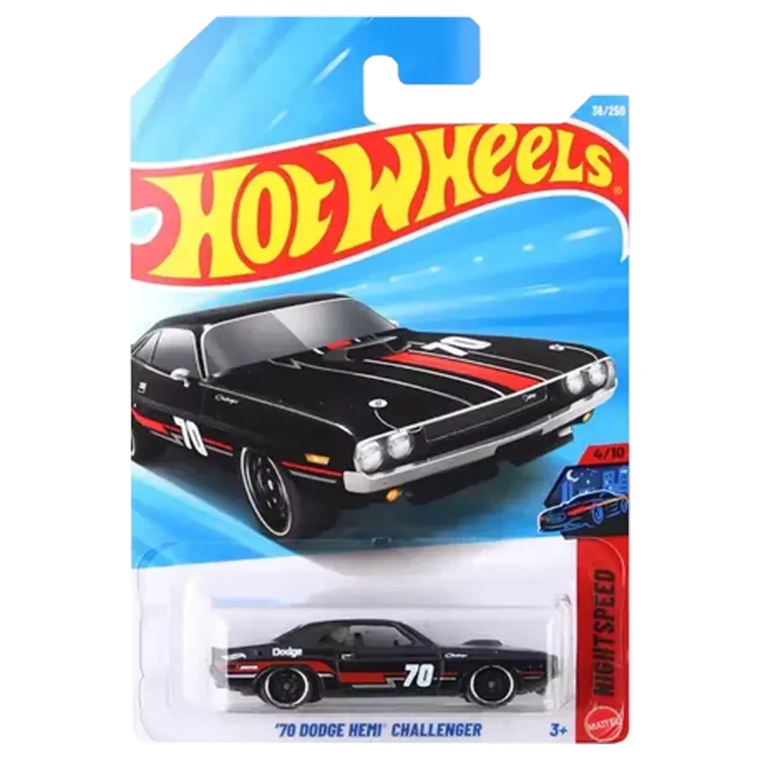 Hot Wheels 70 Dodge Hemi Challenger Negro.