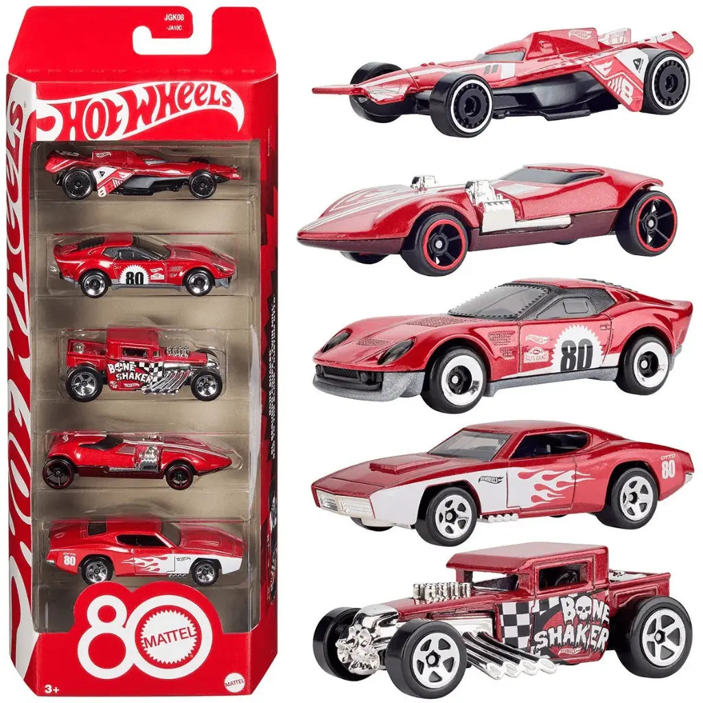 Hot Wheels 80 Aniversario Mattel 5 Pack.