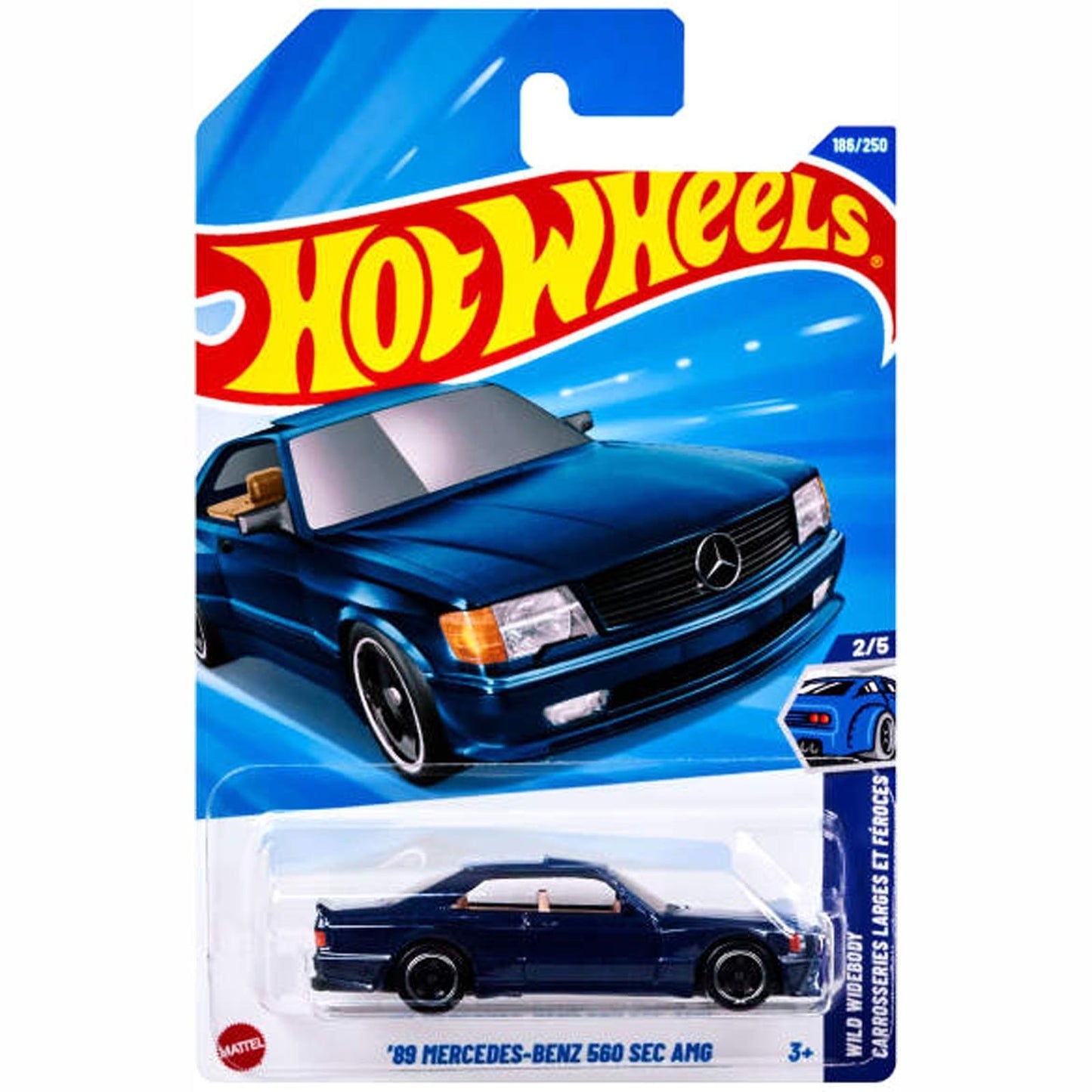 Hot Wheels 89 Mercedes-Benz 560 Sec AMG Azul.