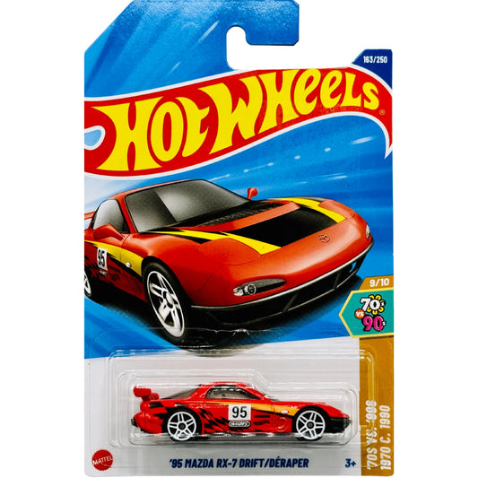 Hot Wheels 95 Mazda RX-7 Drift/Déraper Rojo.