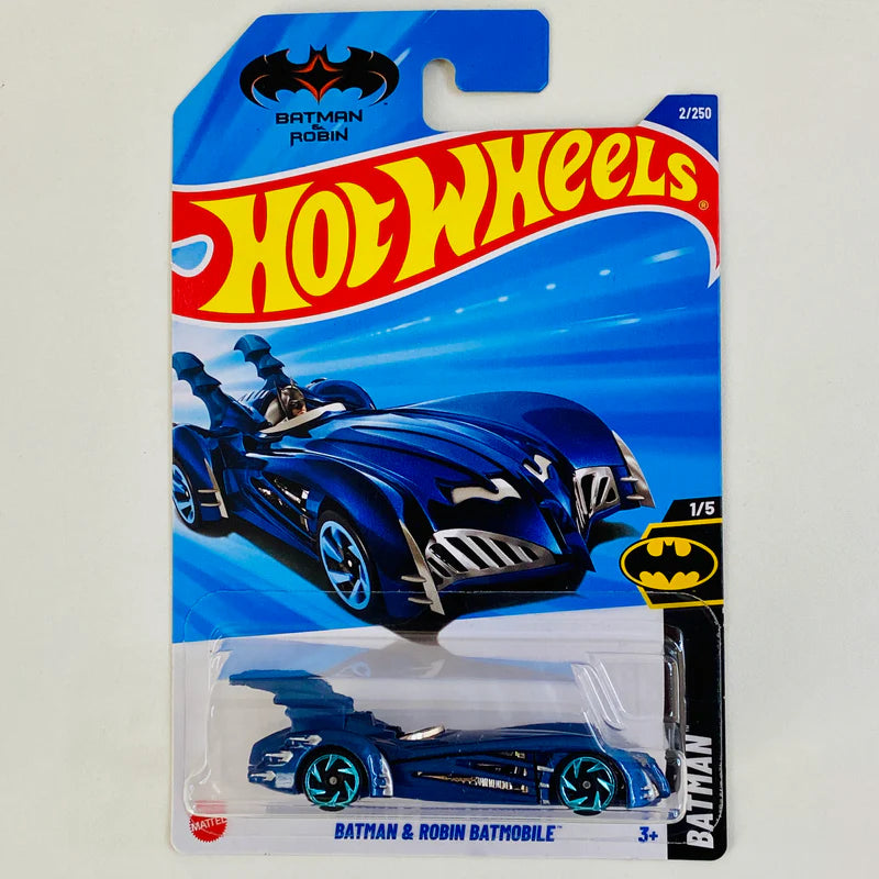 Hot Wheels Batman y Robin Batmobile Azul.