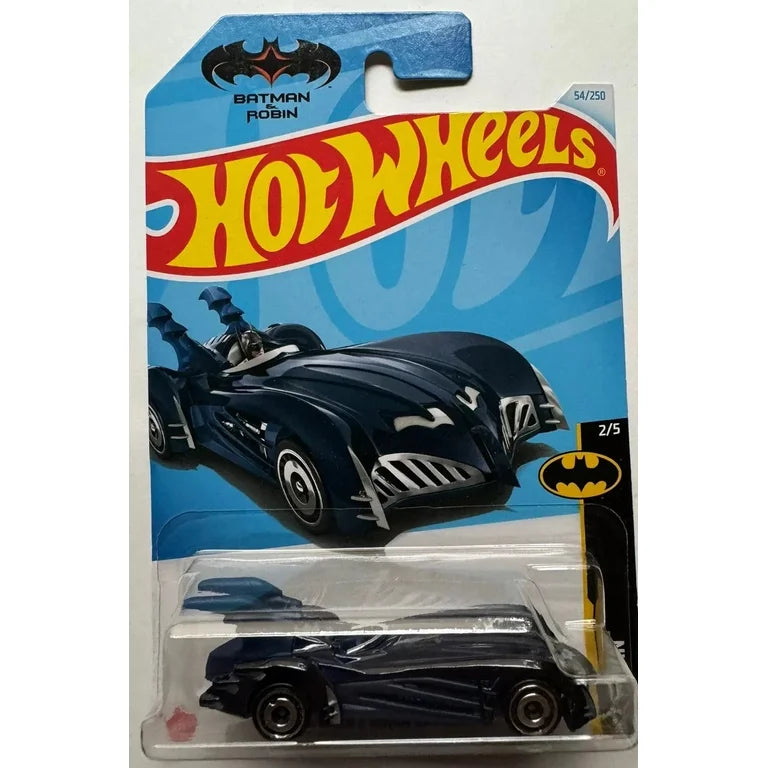 Hot Wheels Batman y Robin Batmobile Azul Oscuro.