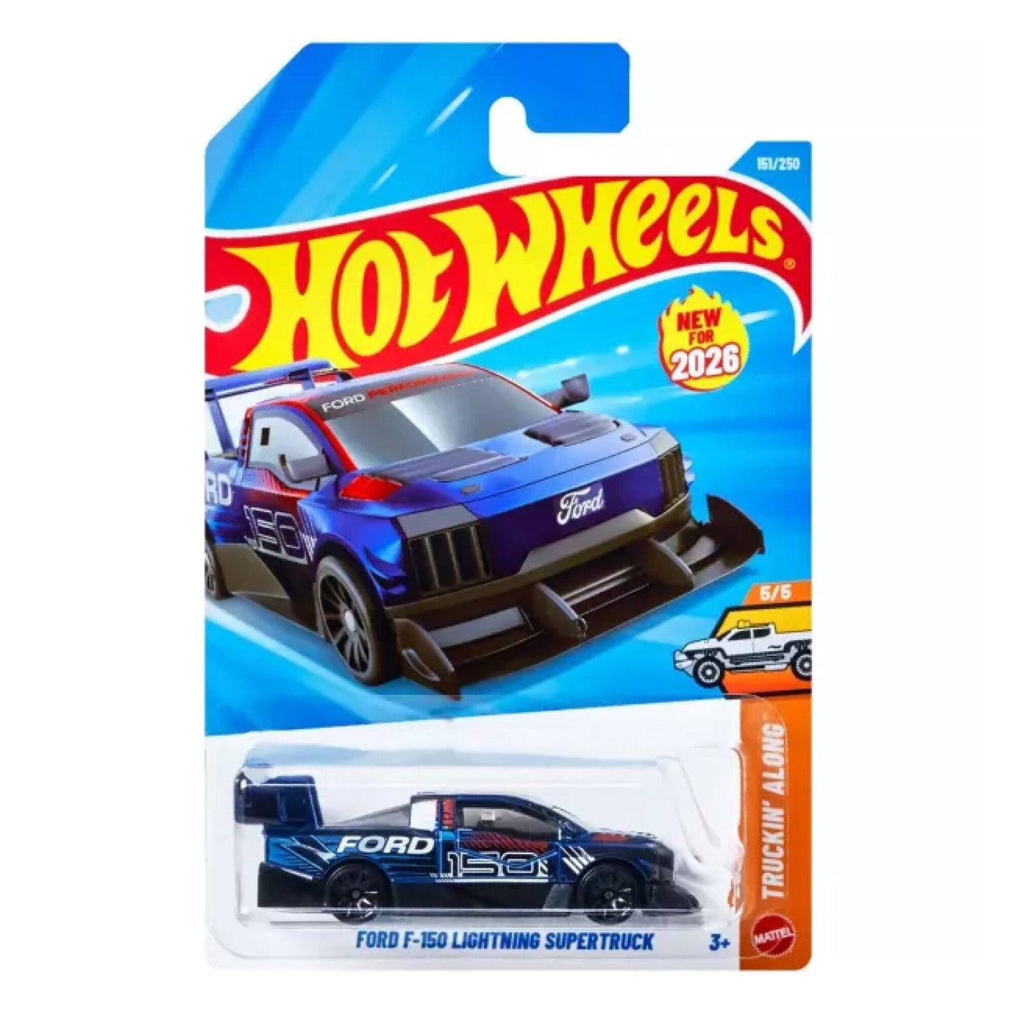 Hot Wheels Ford F-150 Lightning Supertruck Azul.