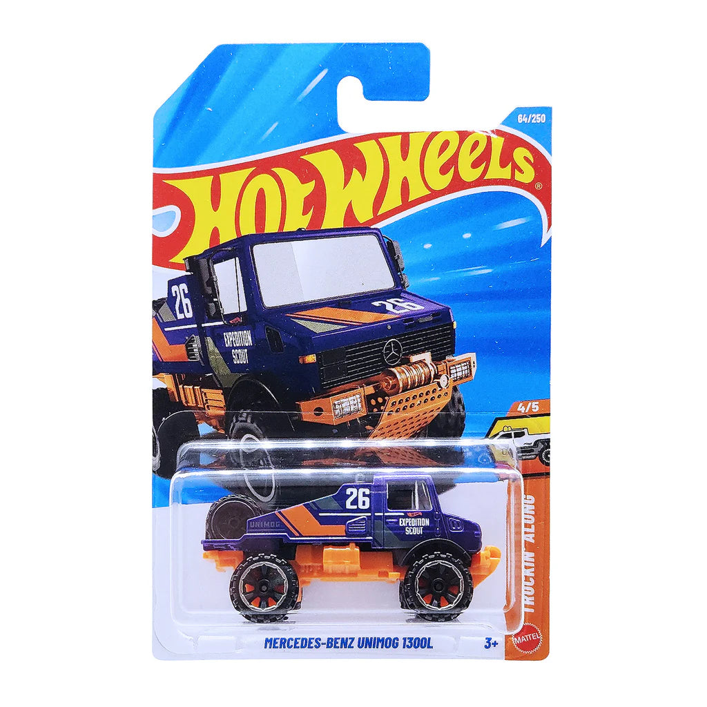 Hot Wheels Mercedes-Benz Unimog 1300L Morado.