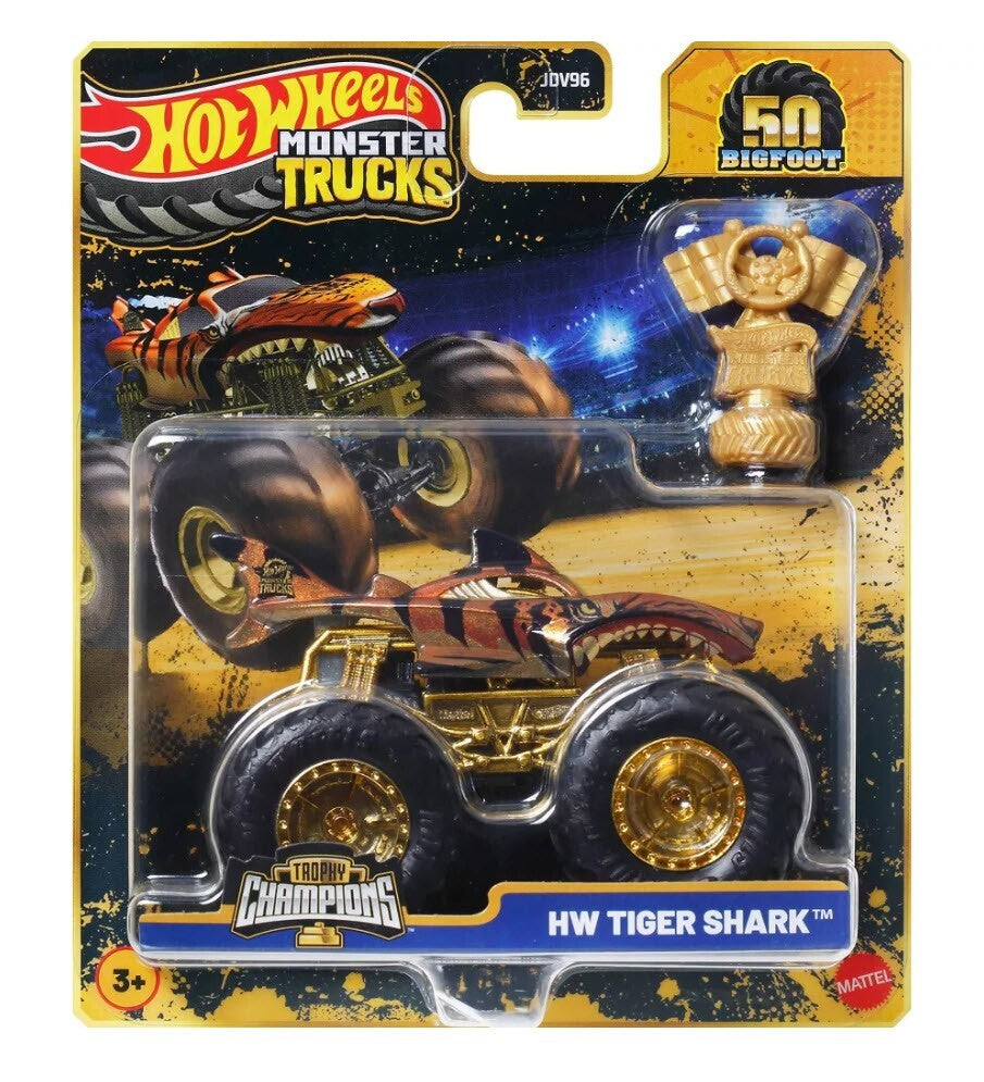 Hot Wheels Monster Trucks 50 Bigfoot HW Tiger Shark.