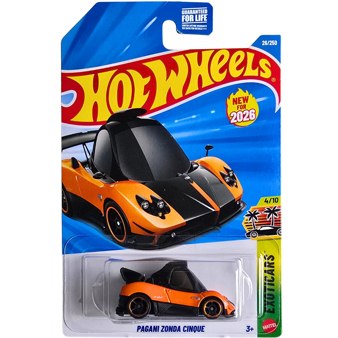 Hot Wheels Pagani Zonda Cinque Naranja.