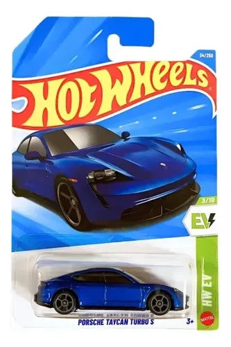 Hot Wheels Porsche Taycan Turbo S Azul.