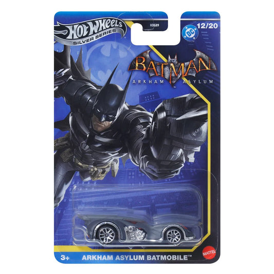 Hot Wheels Premium Silver Arkham Asylum Batmobile.