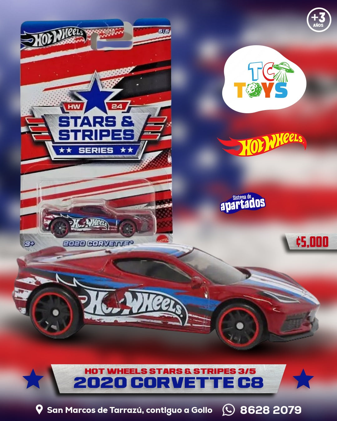 Hot Wheels Premium Stars y Stripes Series 2020 Corvette.