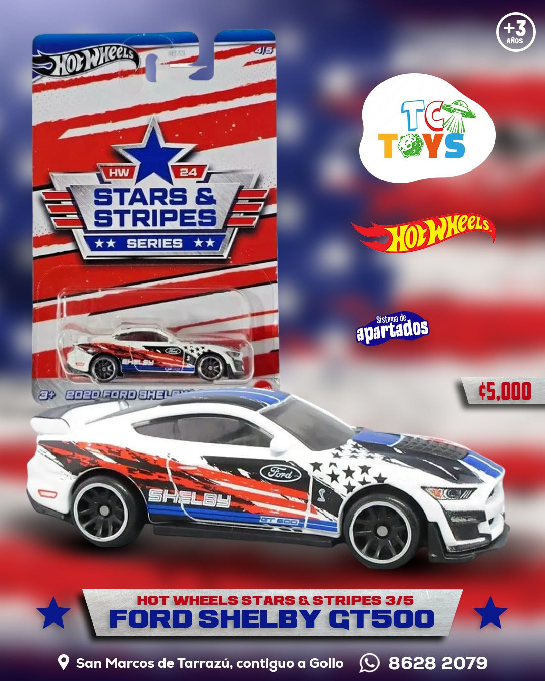 Hot Wheels Premium Stars y Stripes Series 2020 Ford Shelby GT500.