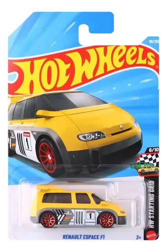 Hot Wheels Renault Espace F1 Amarillo con Blanco.