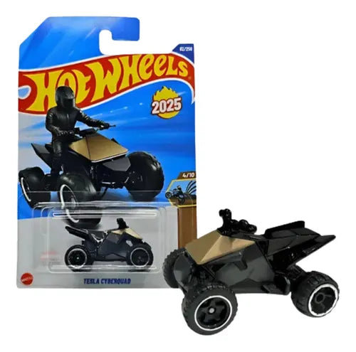 Hot Wheels Tesla Cyberquad Dorada.