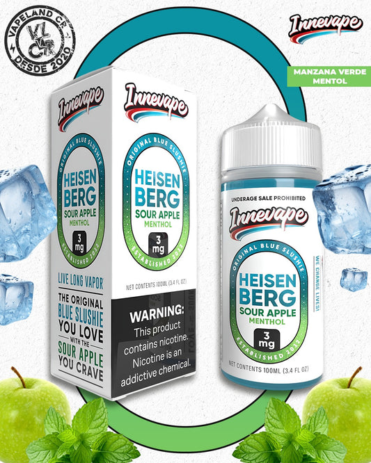 Innevape Heisenberg Sour Apple Menthol 3mg y 6mg.