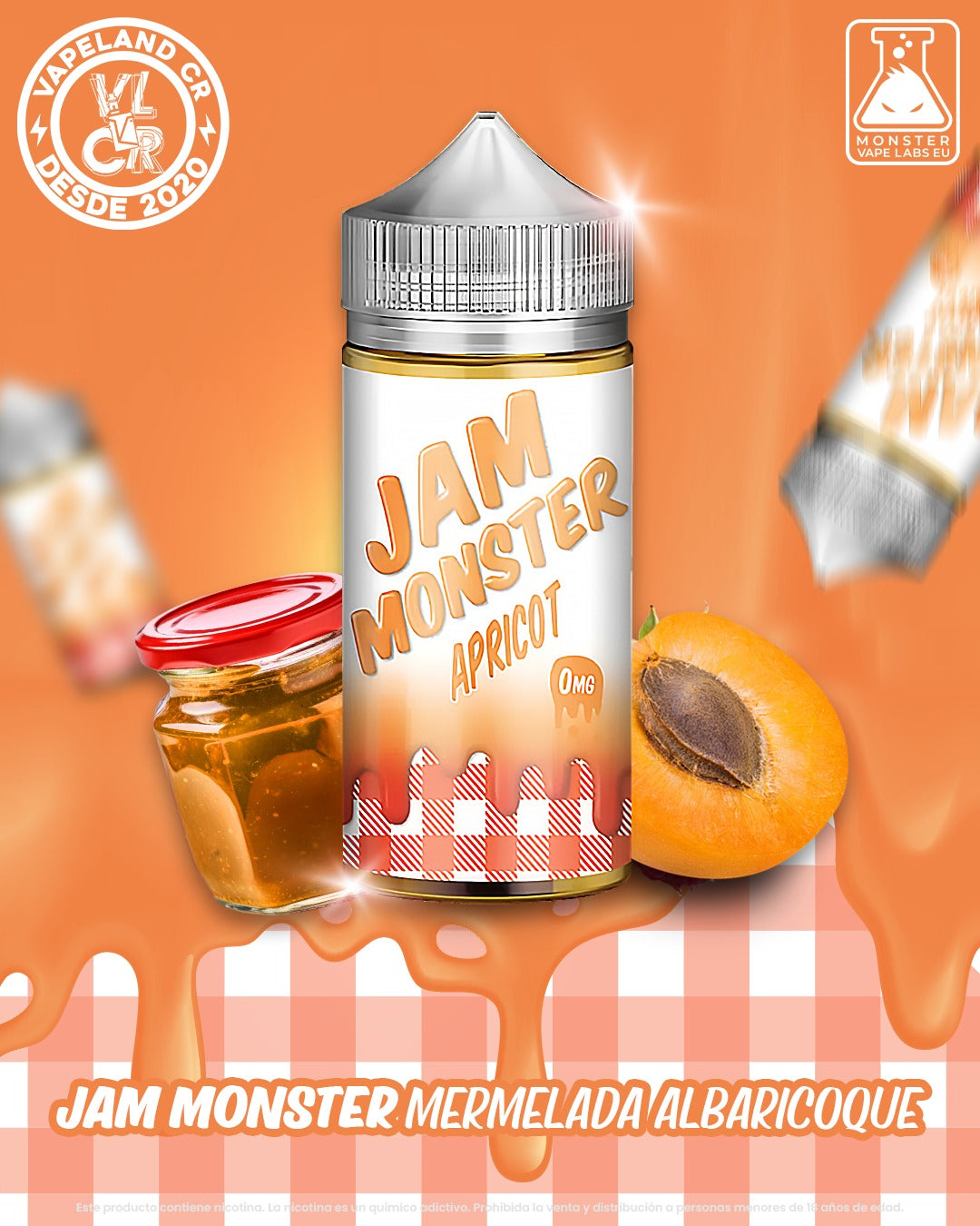 Jam Monster Apricot 3mg y 6mg.