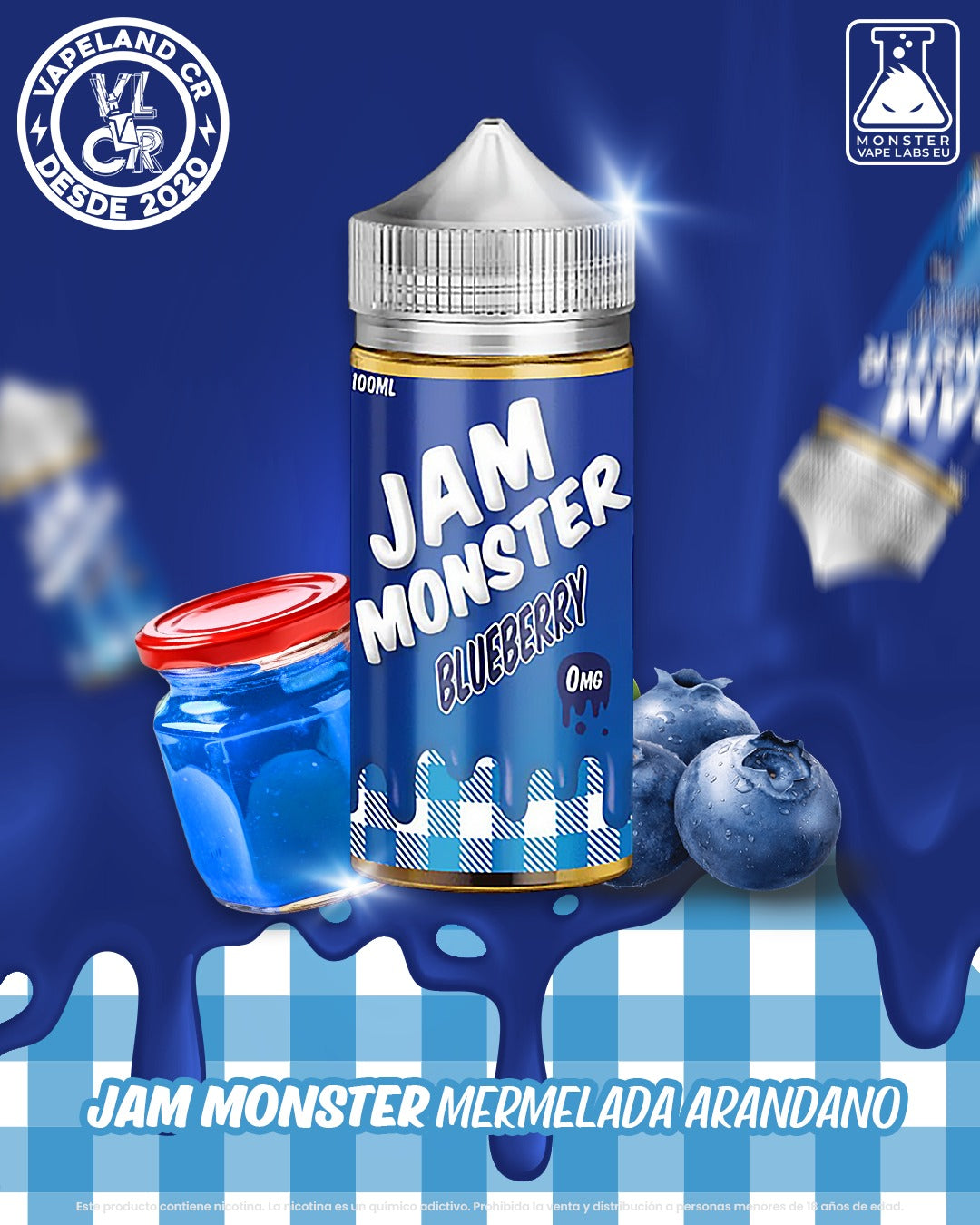 Jam Monster Blueberry 3mg y 6mg.