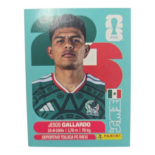 Jesús Gallardo MEX 6 Mundial 2026 Panini.