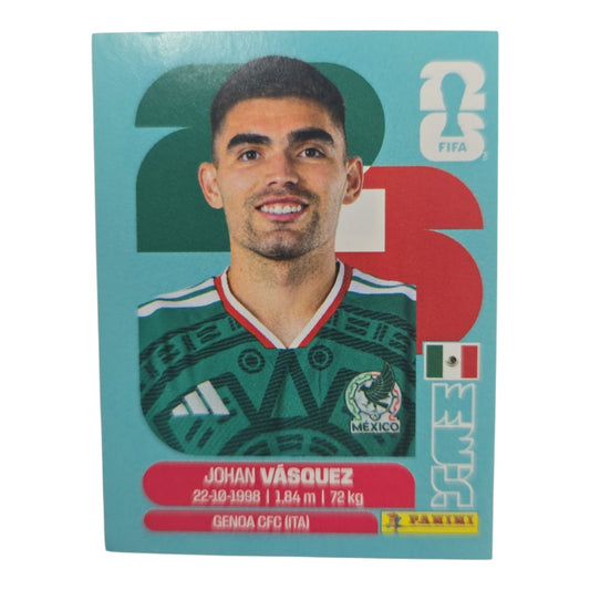 Johan Vásquez MEX 3 Mundial 2026 Panini.