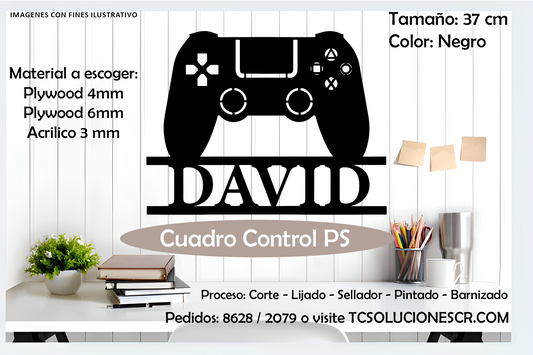 Cuadro Juego Control PS nombre Personalizado
