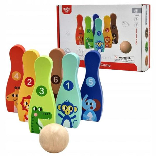 Juego de Bolos de Madera Tooky Toy.