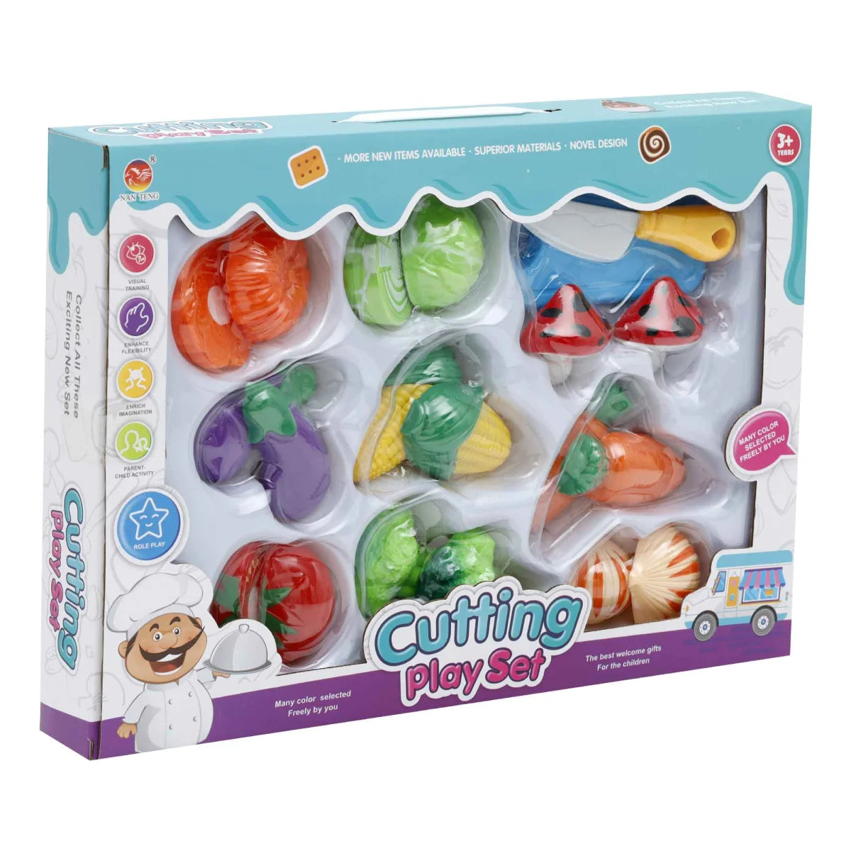 Juego de Comidas de Corte Cutting Play Set.