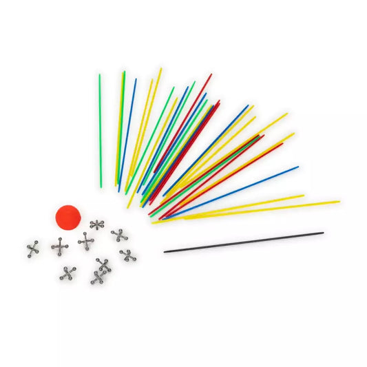 Juego de Mesa 2 en 1 Palillos de Recogida y Jacks de Metal Pip Games.
