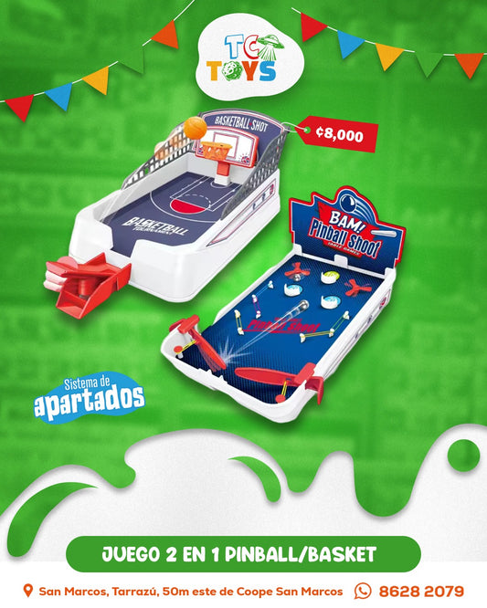 Juego de Mesa 2 en 1 Shoot Pinball Table Game Series.