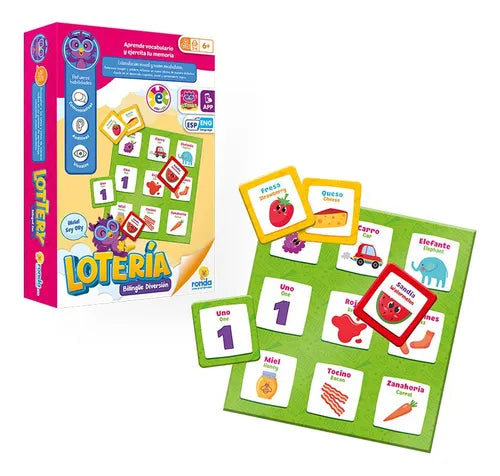 Juego de Mesa Ronda Lotería Bilingüe Diversión.