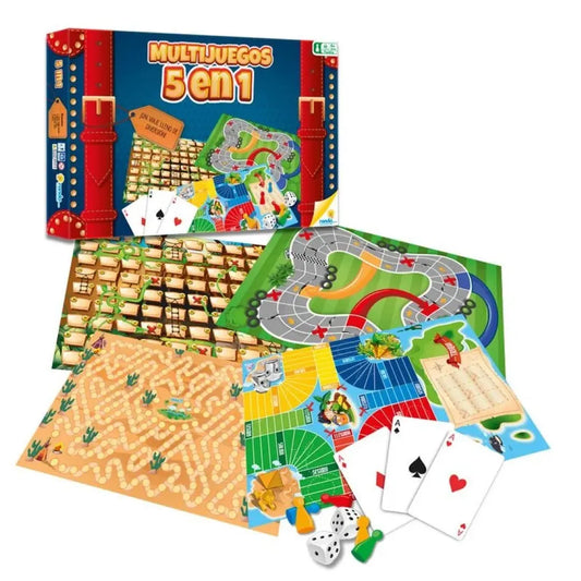 Juego de Mesa Ronda Multijuegos 5 en 1.
