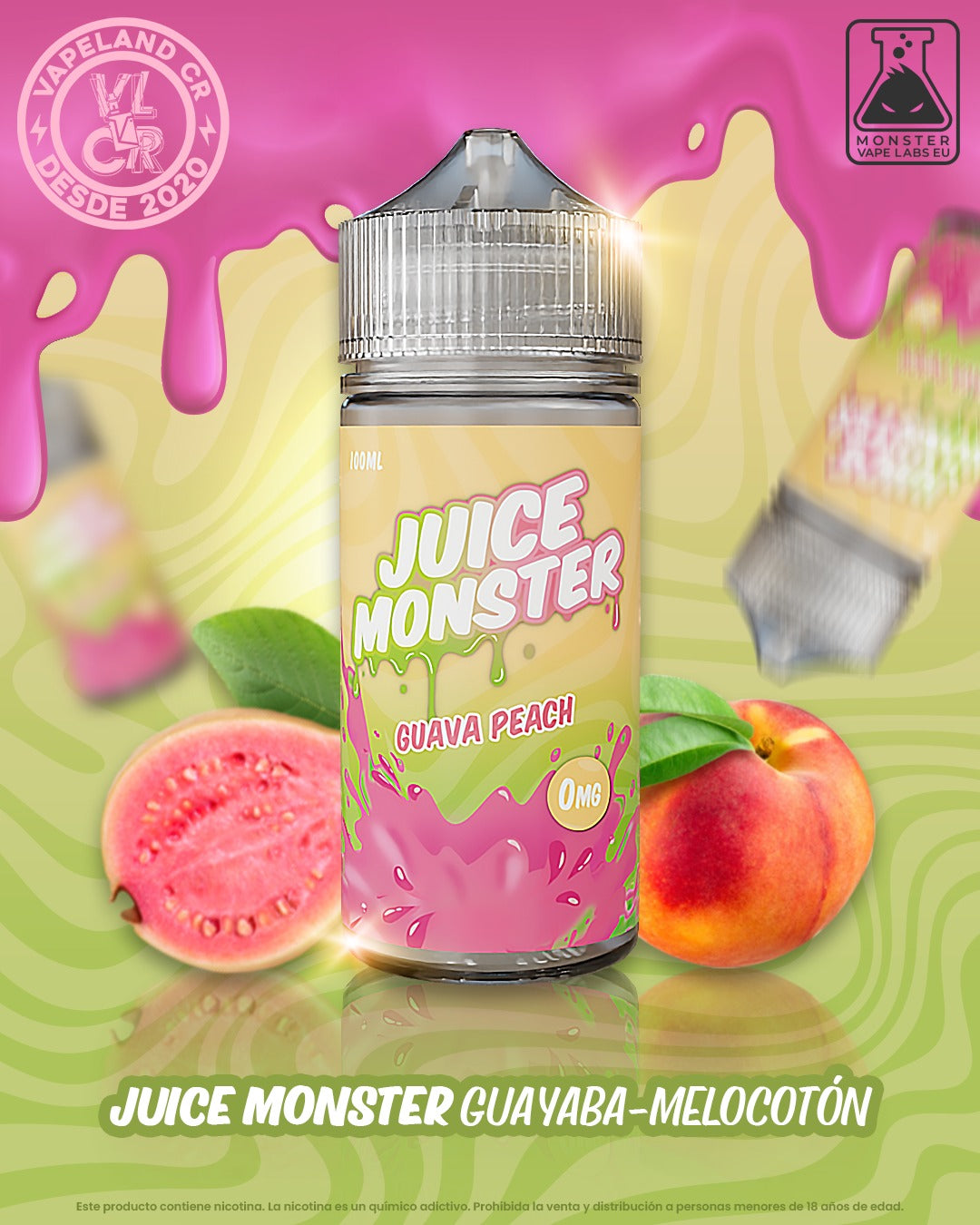 Juice Monster Guava Peach 3mg y 6mg.